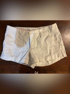 Lilly Pulitzer White Floral Jacquard Shorts